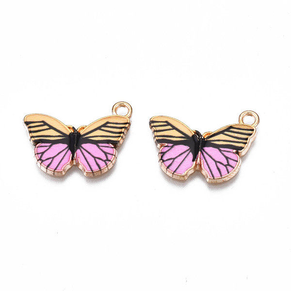 

PandaHall Printed Alloy Pendants, Cadmium Free & Nickel Free & Lead Free, Light Gold, Butterfly, Moccasin, 15x20x1.5mm, Hole: 1.8mm Alloy..., Orange