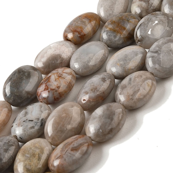 

PandaHall Natural Crazy Lace Agate Beads Strands, Flat Oval, 14x10x6mm, Hole: 1mm, about 28pcs/strand, 15.35 inch(39cm) Crazy Agate Oval