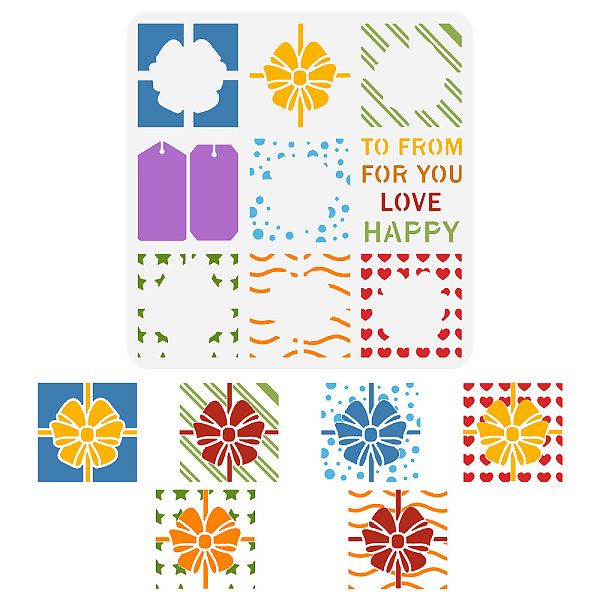 

PandaHall PET Hollow Out Drawing Painting Stencils, for DIY Scrapbook, Photo Album, Mixed Shapes, 30x30cm Plastic Mixed Shapes