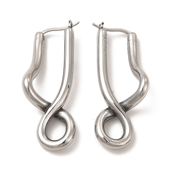 

PandaHall 304 Stainless Steel Twist Infinity Hoop Earrings for Women, Stainless Steel Color, 45.5x14x14mm, Pin: 0.8~1.4x0.7mm 304 Stainless...