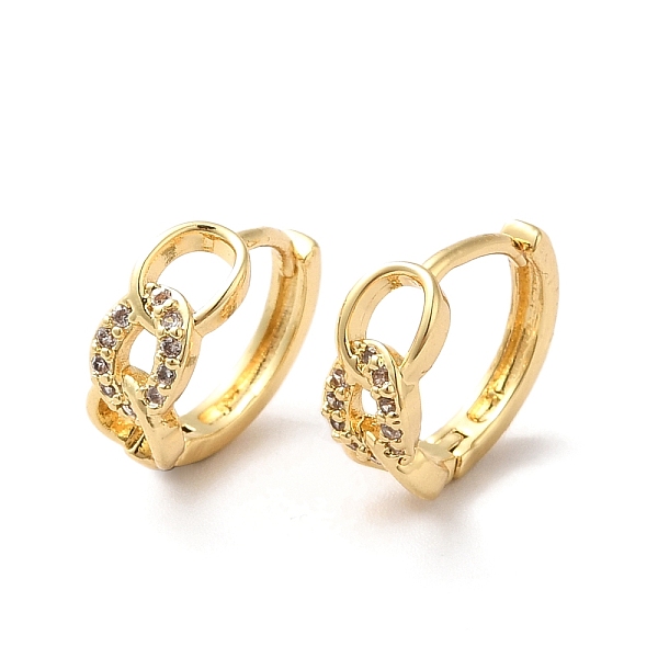

PandaHall Clear Cubic Zirconia Curb Chains Shape Hoop Earrings, Brass Jewelry for Women, Real 18K Gold Plated, 12.5x14x5mm, Pin: 0.8mm Cubic...