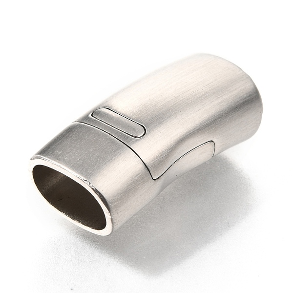 

PandaHall 304 Stainless Steel Magnetic Clasps with Glue-in Ends, Curved Column, Stainless Steel Color, 27x13x9.5mm, Hole: 7x11mm 304...