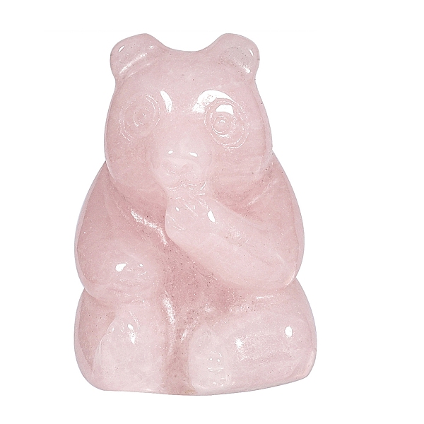 

PandaHall Natural Rose Quartz Display Decorations, for Home Decoration, Panda, 18~23x18~23x27~32mm Rose Quartz Panda