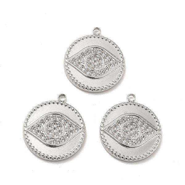 

PandaHall 304 Stainless Steel Pendant Rhinestone Settings, Flat Round with Eye, Stainless Steel Color, Fit for 1mm Rhinestone, 19x16x2.5mm...