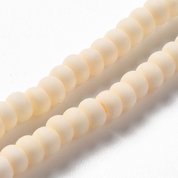 

PandaHall Handmade Frosted Porcelain Beads, Flat Round, PapayaWhip, 4x3mm, Hole: 0.8mm, about 134pcs/strand, 15.55 inch(39.5cm) Porcelain..., Orange