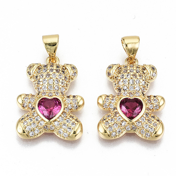 

PandaHall Brass Micro Pave Clear Cubic Zirconia Pendants, Nickel Free, Bear, Real 16K Gold Plated, 19.5x14.5x4mm, Hole: 3.5x5mm Brass+Cubic...