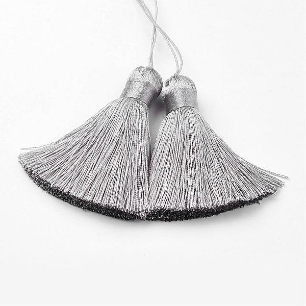 

PandaHall Nylon Tassels Big Pendant Decorations, Gray, 154mm Nylon Gray