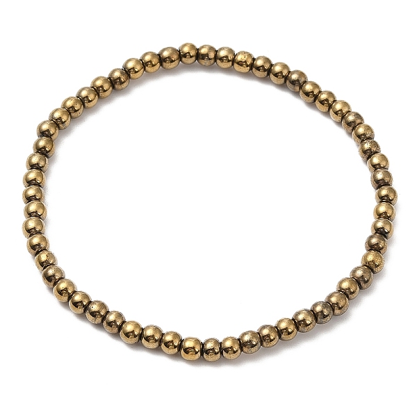 

PandaHall Synthetic Non-Magnetic Hematite Round Beaded Stretch Bracelets, Gold, Inner Diameter: 2-5/8 inch(6.56cm), Beads: 4.3mm Hematite...