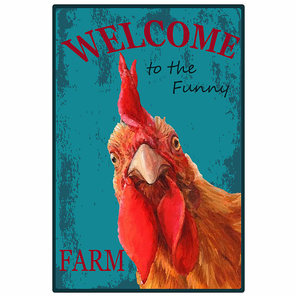 

PandaHall Vintage Metal Iron Tin Sign Poster, Wall Decor for Bars, Restaurants, Cafes Pubs, Vertical Rectangle, Rooster Pattern...