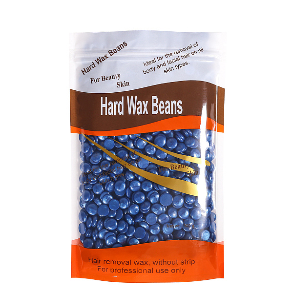 

PandaHall Hard Wax Beans, Body Hair Removal, Depilatory Hot Film Wax, Blue, 24x15cm, net weight: 300g/bag Wax Half Round