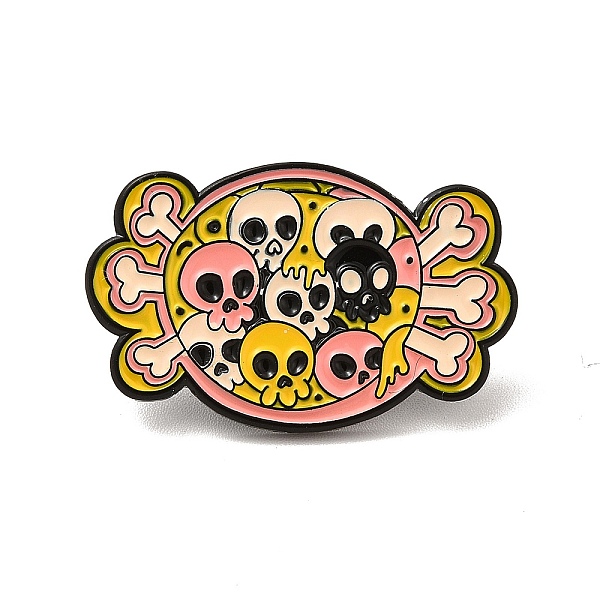 

PandaHall Gothic Enamel Pin, Electrophoresis Black Alloy Brooch for Clothes Backpack, Skull Pattern, 19x30x1.5mm Alloy+Enamel Skull