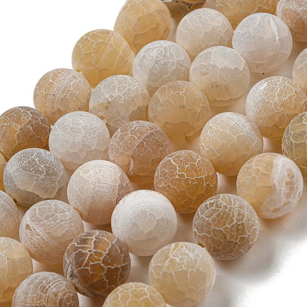 

PandaHall Natural Weathered Agate Beads Strands, Round, Dyed & Heated, BurlyWood, 12mm, Hole: 1.6mm, about 31pcs/strand, 14.76''(37.5cm)..., Orange