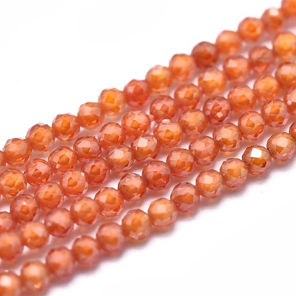 

PandaHall Cubic Zirconia Bead Strands, Round, Faceted, Orange, 2mm, Hole: 0.2mm, about 14.96 inch(38cm), 184pcs/strand Cubic Zirconia Round...