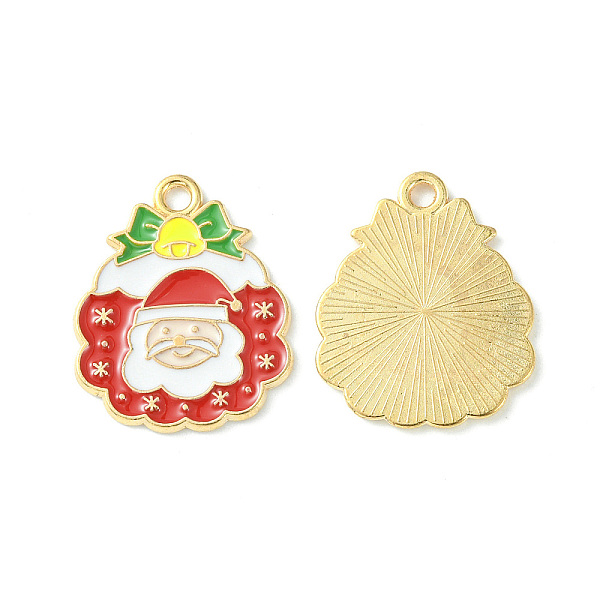 

PandaHall Christmas Alloy Enamel Pendants, Light Gold, Christmas Wreath Charm, Red, 22.5x18x1mm, Hole: 2mm Alloy+Enamel Christmas Wreath Red