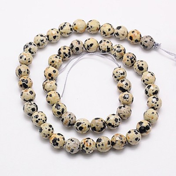 

PandaHall Natural Dalmation Jasper Beads Strands, Faceted, Round, Navajo White, 6mm, Hole: 1mm, about 63pcs/strand, 15.55 inch Dalmatian..., Orange