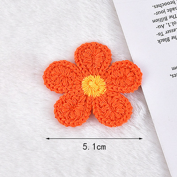

PandaHall Ornament Accessories, Polyester Computerized Embroidery Cloth Iron On/Sew On Patches, Appliques, Flower, Orange Red, 51mm...