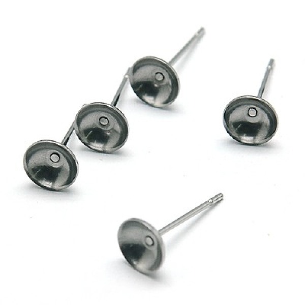 

PandaHall 304 Stainless Steel Stud Earring Findings, Stainless Steel Color, 13x6mm, Pin: 0.7mm 304 Stainless Steel Others