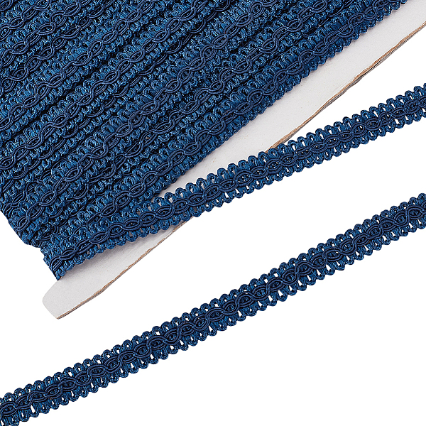 

PandaHall Polyester Braided Ribbons, Garment Accessories, Oval Pattern, Prussian Blue, 3/8 inch(11mm), about 13.12 Yards(12m)/Roll Polyester...
