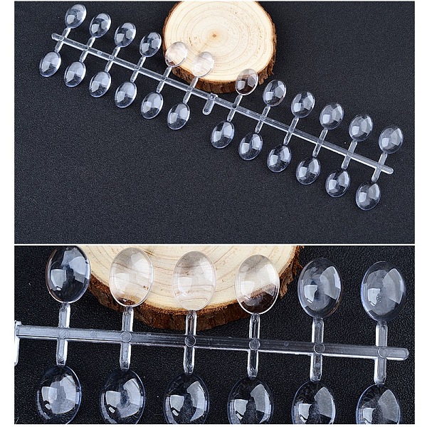 

PandaHall Nail Tips, Nail Polish Color Palette Display, Oval, Clear, 25cm, 48pcs/set Glass Clear