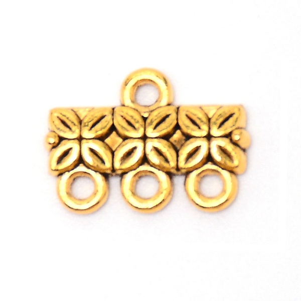 

PandaHall Tibetan Style Zinc Alloy Chandelier Components Links, Flower, Antique Golden, 11.5x16x2mm, Hole: 1.6mm Alloy Flower
