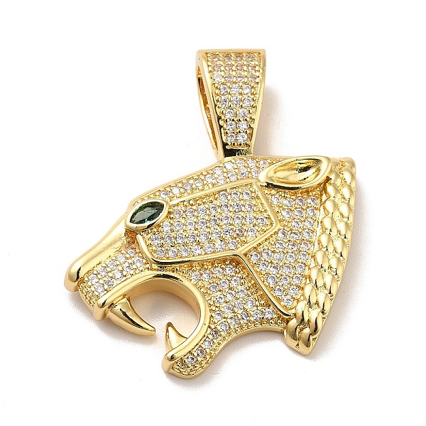 

PandaHall Brass Micro Pave Clear Cubic Zirconia Pendants, Cheetah Charm, Real 18K Gold Plated, Green, 20x33x4mm, Hole: 5x7.5mm Brass+Cubic...