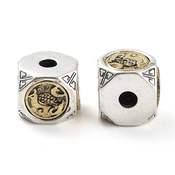 

PandaHall Brass Beads, Cube, Antique Silver & Antique Golden, 8x9x8.5mm, Hole: 2.5mm Brass Cube