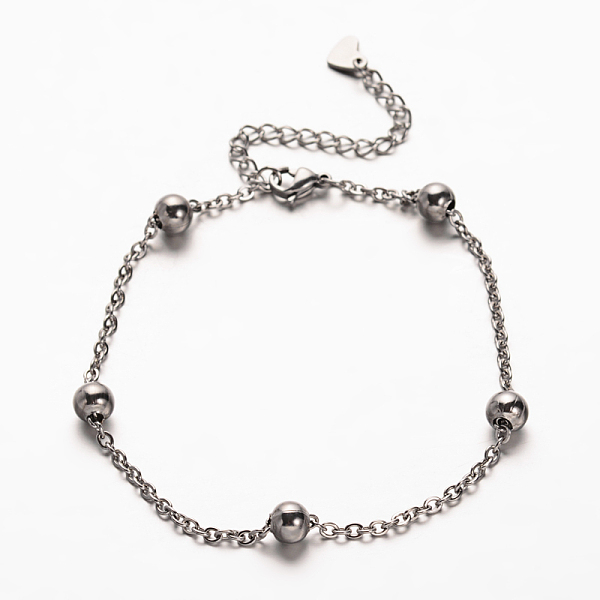 

PandaHall 304 Stainless Steel Cable Chains Bracelets, with Lobster Claw Clasps, Stainless Steel Color, 8-1/4 inch(210mm) 304 Stainless Steel