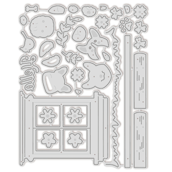 PandaHall BENECREAT Dog Metal Cutting Dies Stencil Template Carbon Steel Puppy Embossing Tool Die Cut(12.5x9.8cm/4.92x3.86inch) for Card...