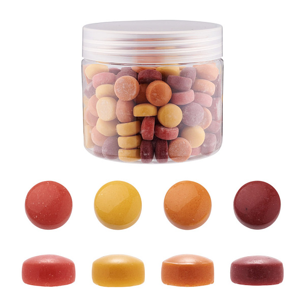 

PandaHall Glass Cabochons, Mosaic Tiles, for Home Decoration or DIY Crafts, Flat Round, Orange, 12x5mm, 156pcs/box Glass Flat Round Orange
