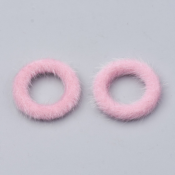 

PandaHall Faux Mink Fur Covered Linking Rings, with Aluminum Bottom, Ring, Platinum, Pearl Pink, 27x4mm Aluminum Ring Pink