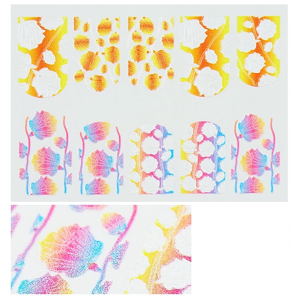 

PandaHall 5D Nail Art Water Transfer Stickers Decals, Flower, Colorful, 8.2x6.4cm Paper Flower