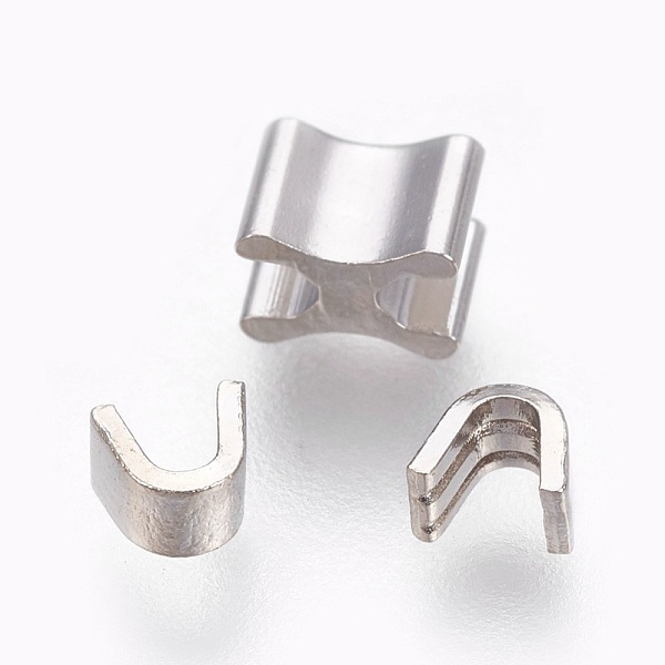 

PandaHall Clothing Accessories, Brass Zipper Repair Down Zipper Stopper and Plug, Platinum, 4x4.5x2mm, 4x6.5x5mm, 3pcs/set Brass
