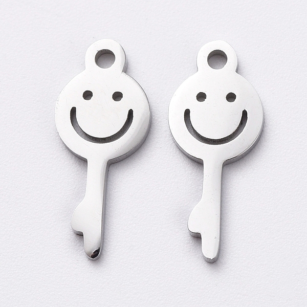 

PandaHall 304 Stainless Steel Charms, Cut-Out, Manual Polishing, Hollow, Key with Smile, Stainless Steel Color, 13x5.5x1mm, Hole: 1mm 304...
