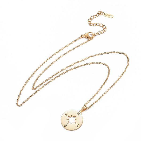

PandaHall 304 Stainless Steel Cable Chains Pendant Necklaces, with Lobster Claw Clasps, Compass, Mixed Color, 18.3 inch(46.5cm), 1~1.5mm 304...