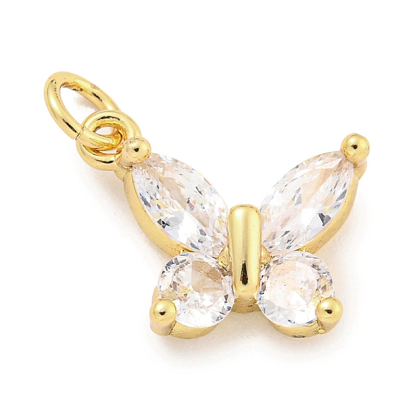 

PandaHall Rack Plating Brass Micro Pave CLear Cubic Zirconia Charms, with Jump Rings, Long-Lasting Plated, Lead Free & Cadmium Free...