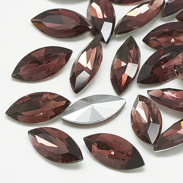 

PandaHall Pointed Back Glass Rhinestone Cabochons, Back Plated, Faceted, Horse Eye, Burgundy, 8x4x2mm Glass Rhinestone Horse Eye Purple