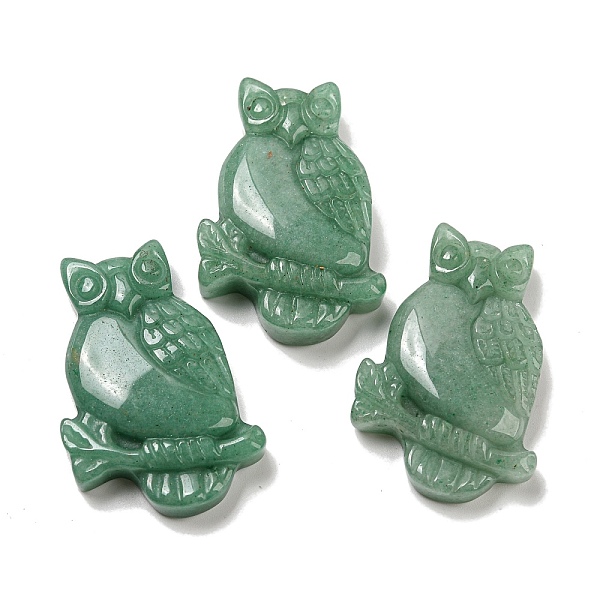 

PandaHall Natural Green Aventurine Pendants, Owl Charms, 44~46x29~31x7.5~10mm, Hole: 1.4mm Green Aventurine Owl