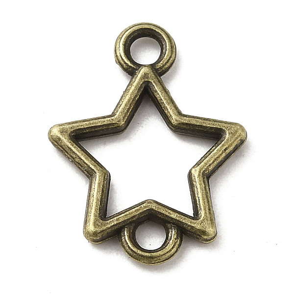 

PandaHall Tibetan Style Alloy Connector Charms, Cadmium Free & Lead Free, Star, Antique Bronze, 15.5x11.5x1.5mm, Hole: 1.8mm Alloy Star