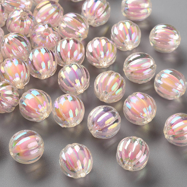 

PandaHall Transparent Acrylic Beads, Bead in Bead, AB Color, Pumpkin, Pink, 11x11.5mm, Hole: 2mm, about 550pcs/500g Acrylic Pumpkin Pink