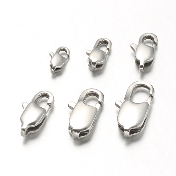 

PandaHall 304 Stainless Steel Lobster Claw Clasps, Stainless Steel Color, 16x8x4mm, Hole: 1x1.5mm 304 Stainless Steel Others