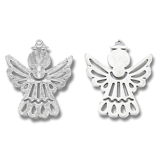 

PandaHall Tibetan Style Alloy Big Pendants, Cadmium Free & Lead Free, Angel, Antique Silver, 57x46.5x2mm, Hole: 3mm Alloy Angel & Fairy