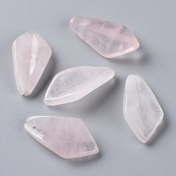 

PandaHall Natural Rose Quartz Pendants, Rhombus, 21x11x4mm, Hole: 0.8mm Rose Quartz Rhombus
