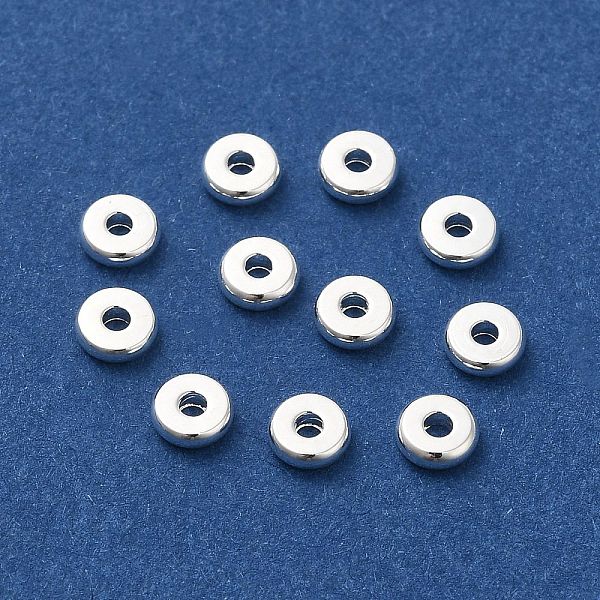 

PandaHall Brass Spacer Beads, Disc, 925 Sterling Silver Plated, 4x1.3mm, Hole: 1.3mm Brass Disc