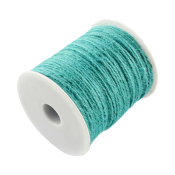 

PandaHall Colored Jute Cord, Jute String, Jute Twine, 3-Ply, for Jewelry Making, Turquoise, 2mm, about 109.36 yards(100m)/roll Jute Green