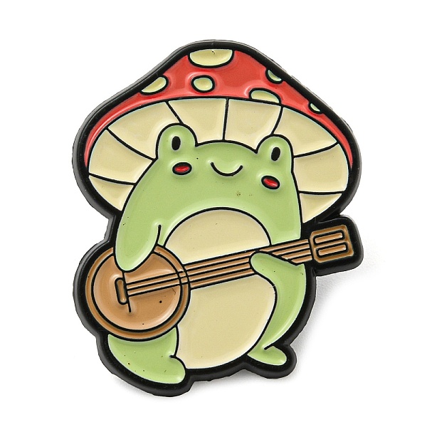 

PandaHall Cartoon Frog Mushroom Zinc Alloy Brooch, Enamel Pins for Backpack Clothees, Peru, 31x26x1.4mm Alloy+Enamel Frog Brown