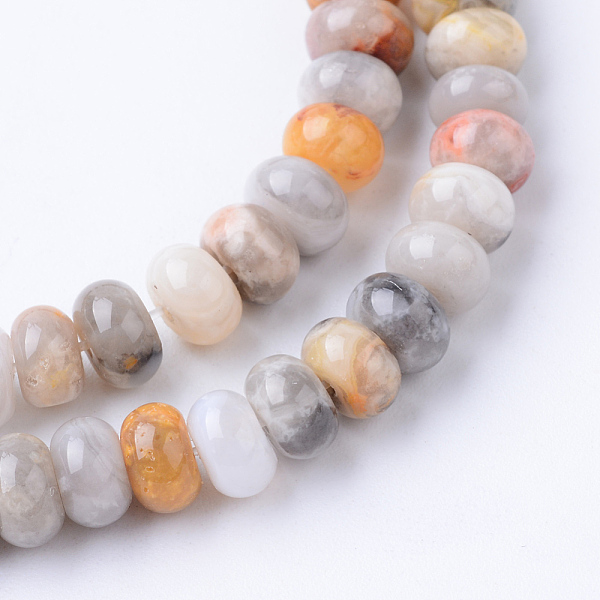 

PandaHall Natural Crazy Lace Agate Bead Strands, Rondelle, 6x4mm, Hole: 1mm, about 95~98pcs/strand, 14.17~14.96 inch Crazy Agate Rondelle