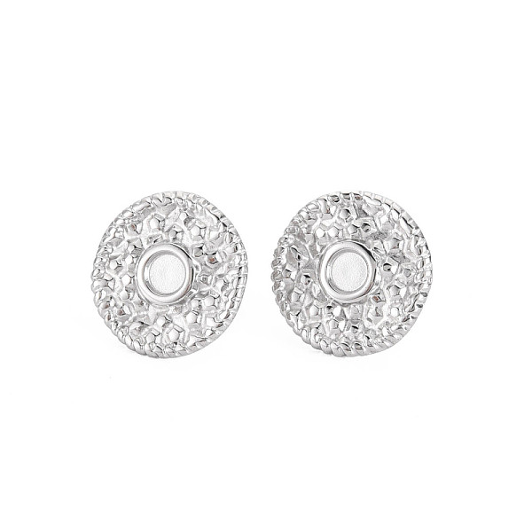 

PandaHall 304 Stainless Steel Stud Earring Findings, Earring Setting for Enamel, with Ear Nuts, Flat Round, Stainless Steel Color, 16mm, Pin...