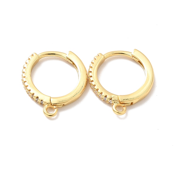 

PandaHall Brass Micro Pave Cubic Zirconia Hoop Earring Findings, with Horizontal Loop, Cadmium Free & Nickel Free & Lead Free, Long-Lasting...