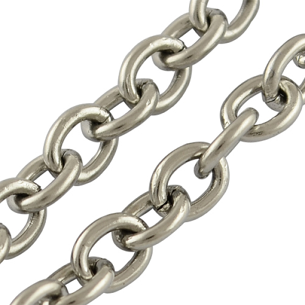 

PandaHall 304 Stainless Steel Cable Chains, Unwelded, Oval, Stainless Steel Color, 3x2x0.6mm 304 Stainless Steel