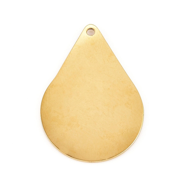 

PandaHall 304 Stainless Steel Pendants, Stamping Blank Tag, Teardop, Golden, 24x17x1mm, Hole: 1.2mm 304 Stainless Steel Teardrop